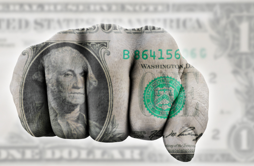 Dollar, note, fist 